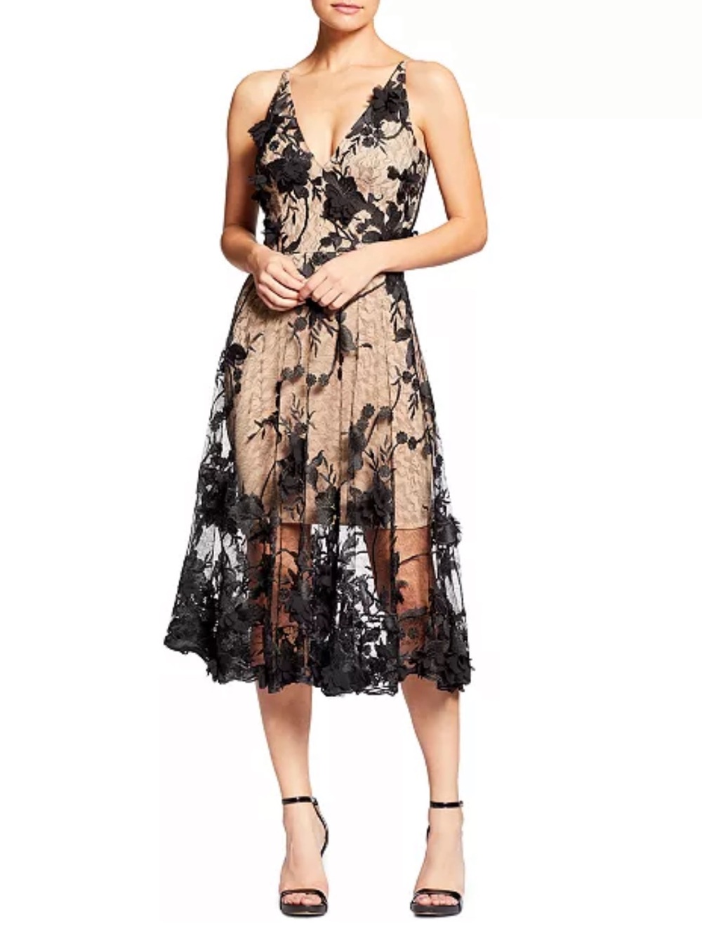 Audrey Floral Applique Lace Mini Dress